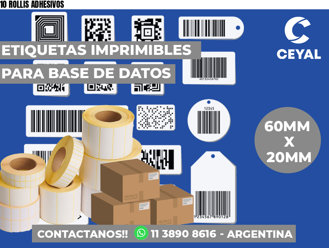 10 ROLLIS ADHESIVOS