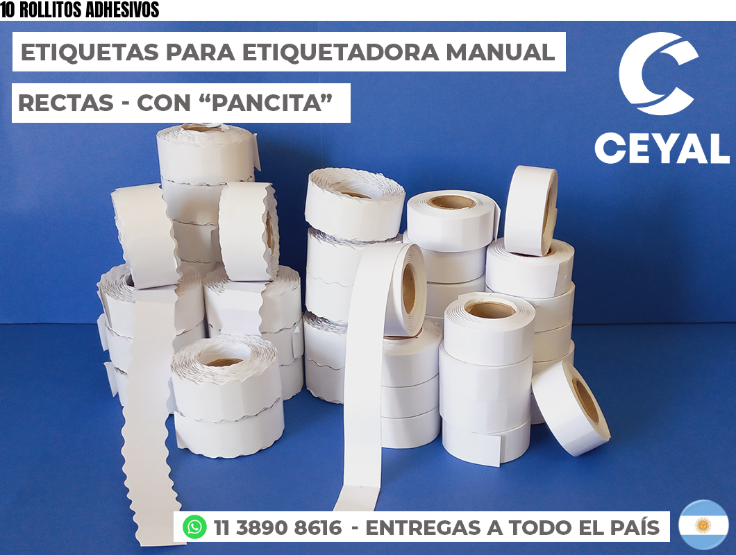 10 ROLLITOS ADHESIVOS
