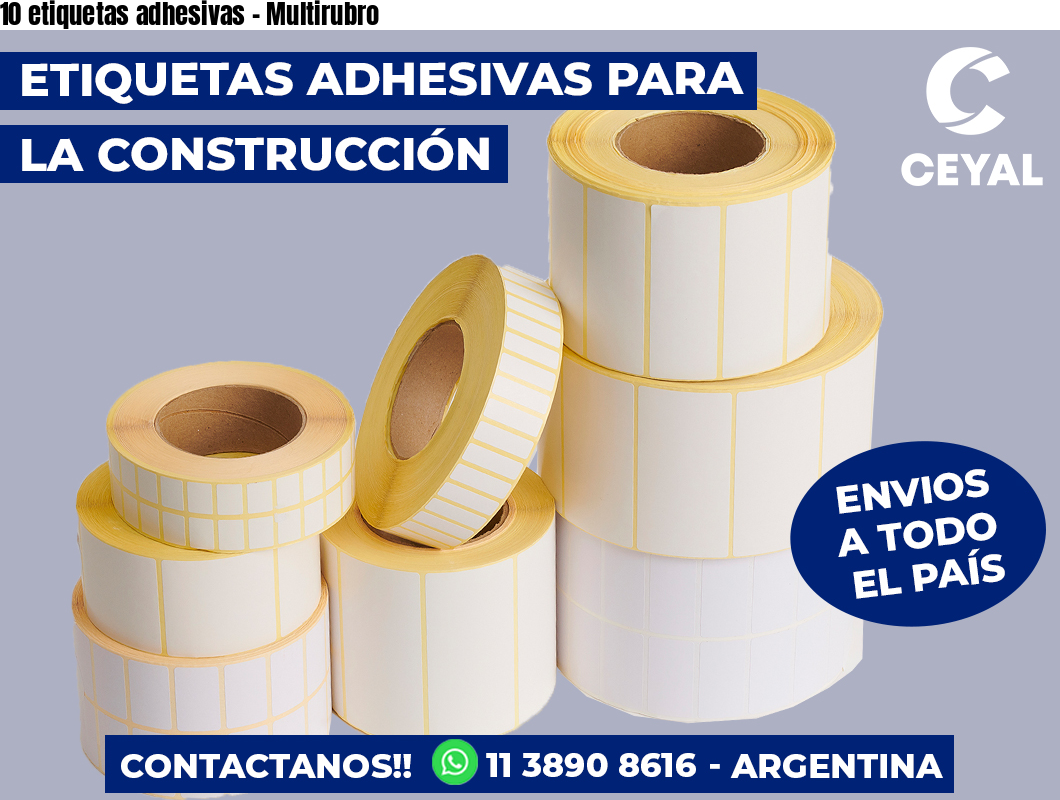 10 etiquetas adhesivas - Multirubro