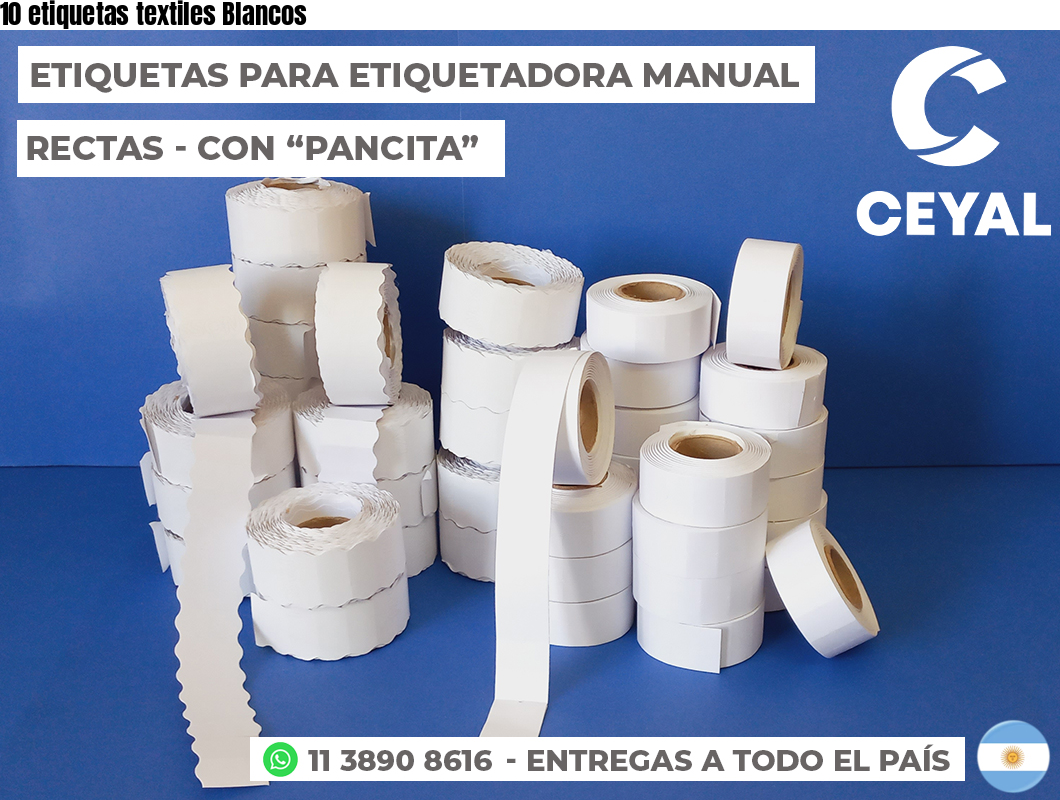 10 etiquetas textiles Blancos