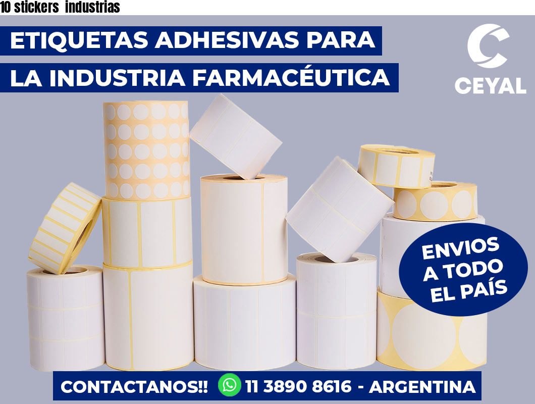 10 stickers  industrias