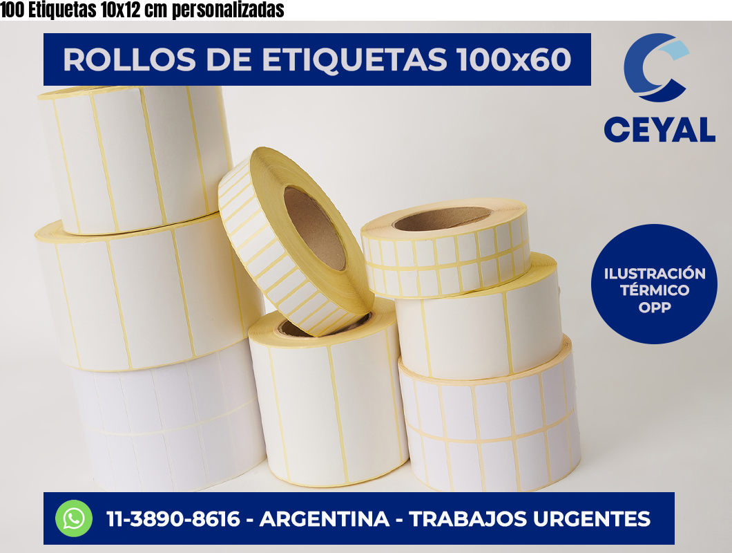 100 Etiquetas 10×12 cm personalizadas