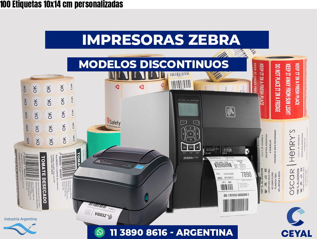 100 Etiquetas 10x14 cm personalizadas