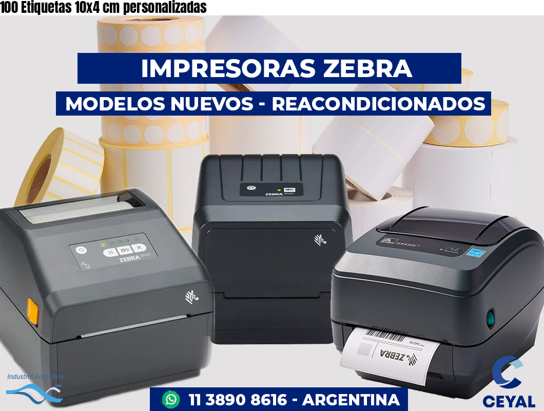 100 Etiquetas 10x4 cm personalizadas