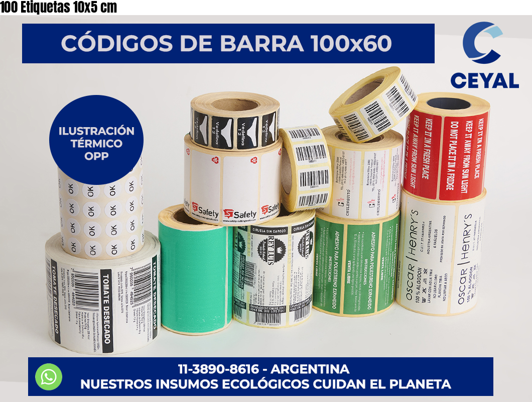 100 Etiquetas 10×5 cm