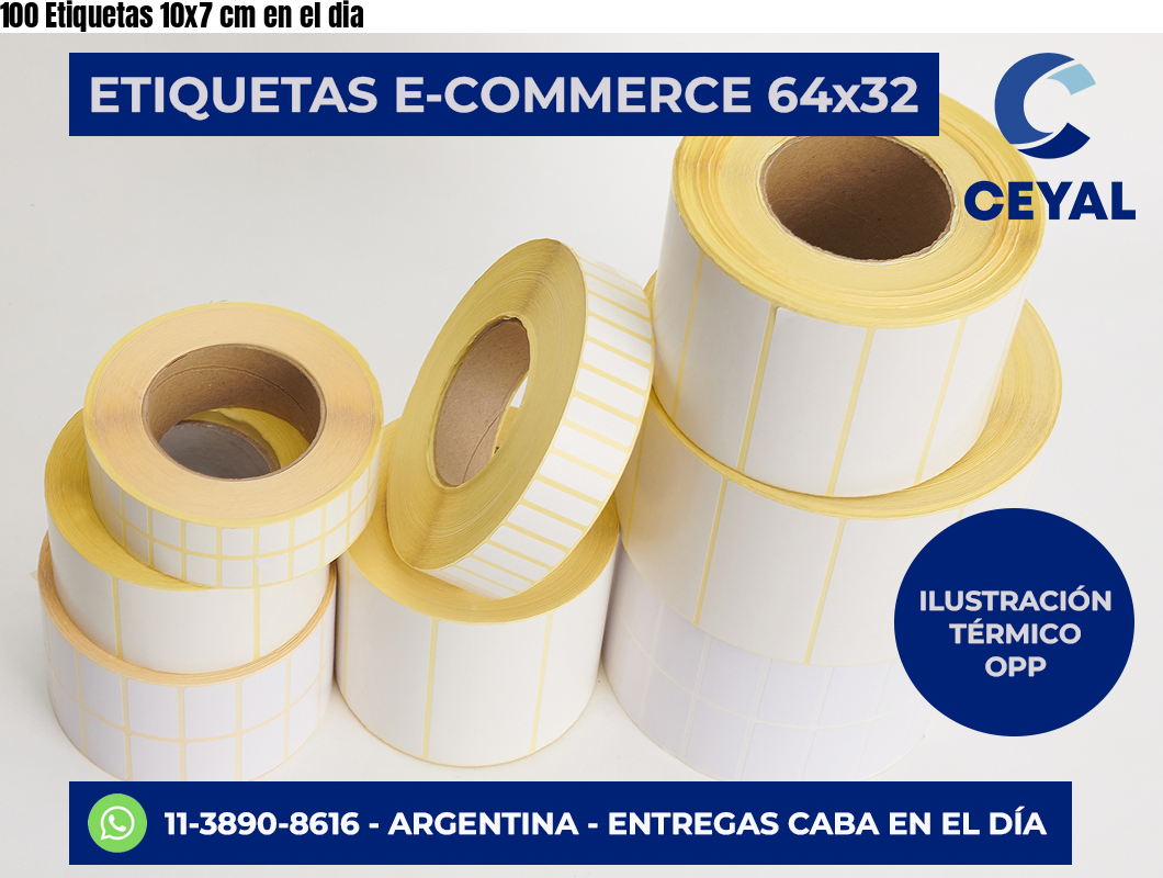 100 Etiquetas 10×7 cm en el dia