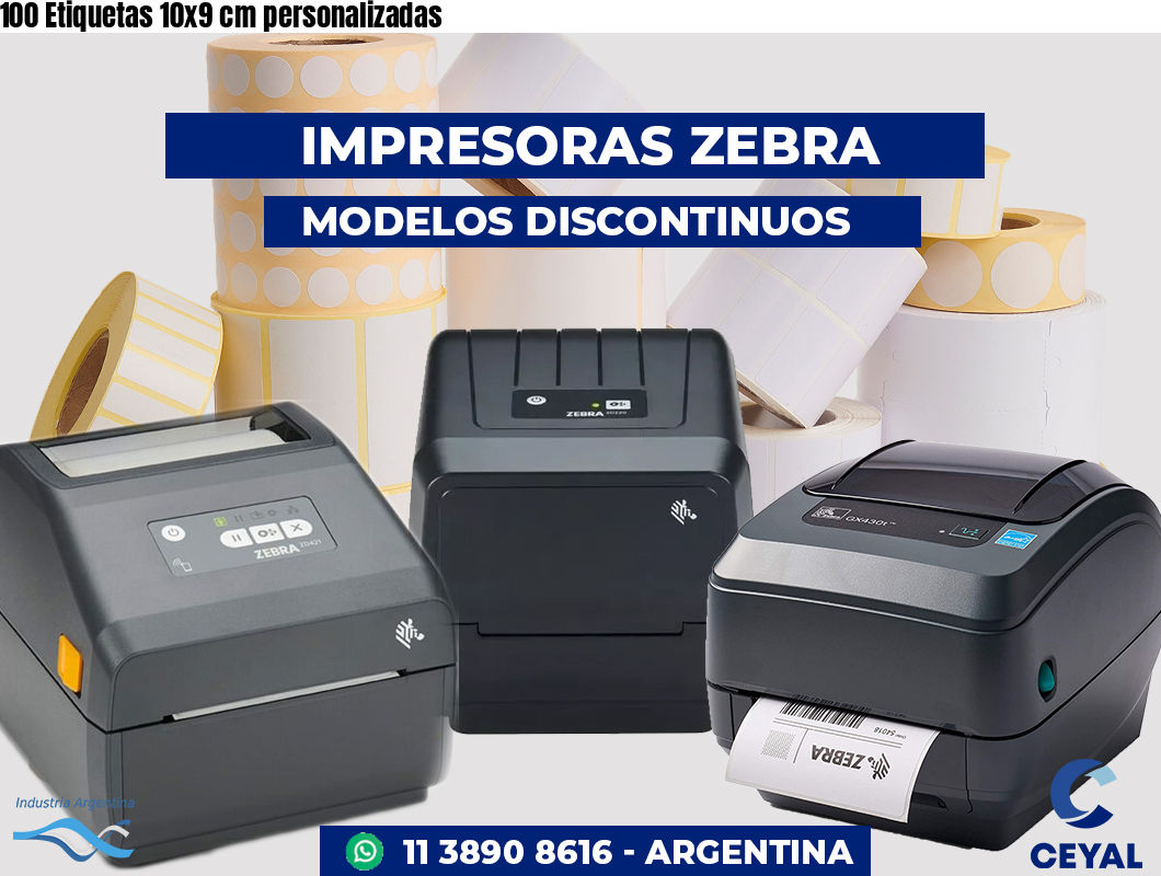 100 Etiquetas 10x9 cm personalizadas