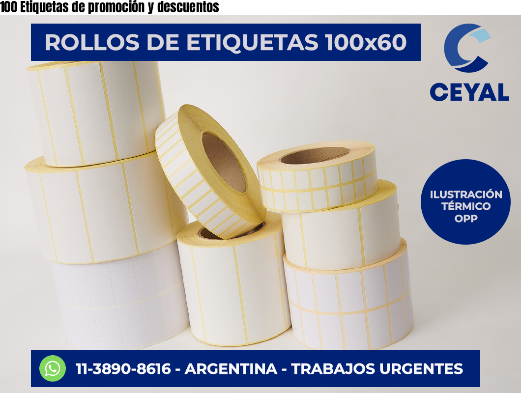 100 Etiquetas de promoción y descuentos