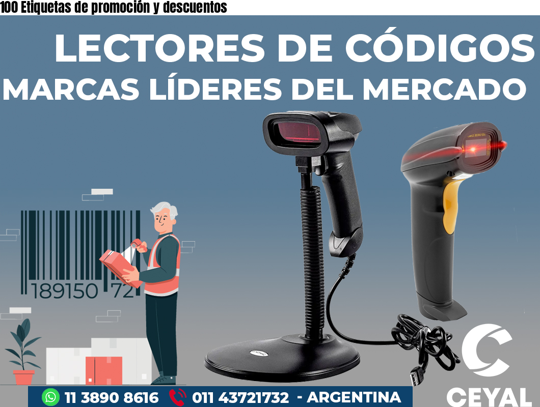 100 Etiquetas de promoción y descuentos
