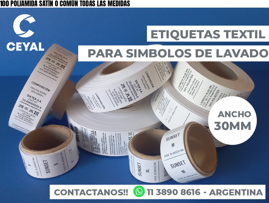 100 POLIAMIDA SATÍN O COMÚN TODAS LAS MEDIDAS