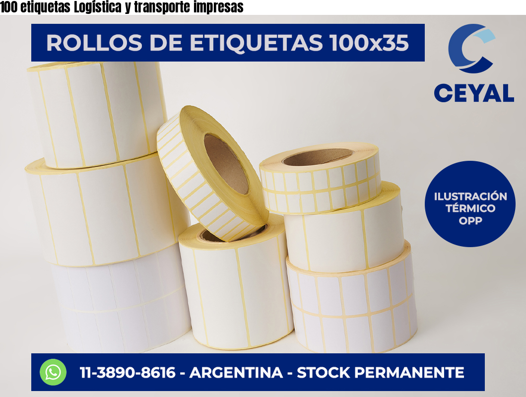 100 etiquetas Logística y transporte impresas