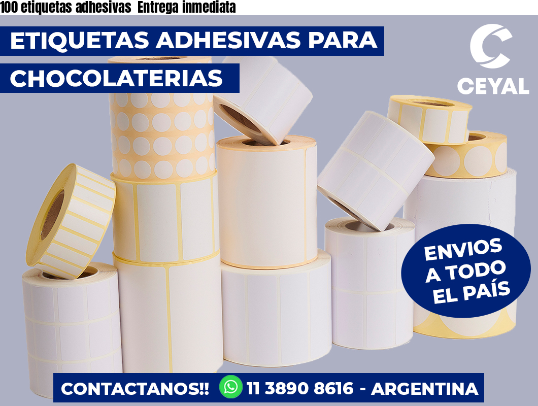 100 etiquetas adhesivas  Entrega inmediata