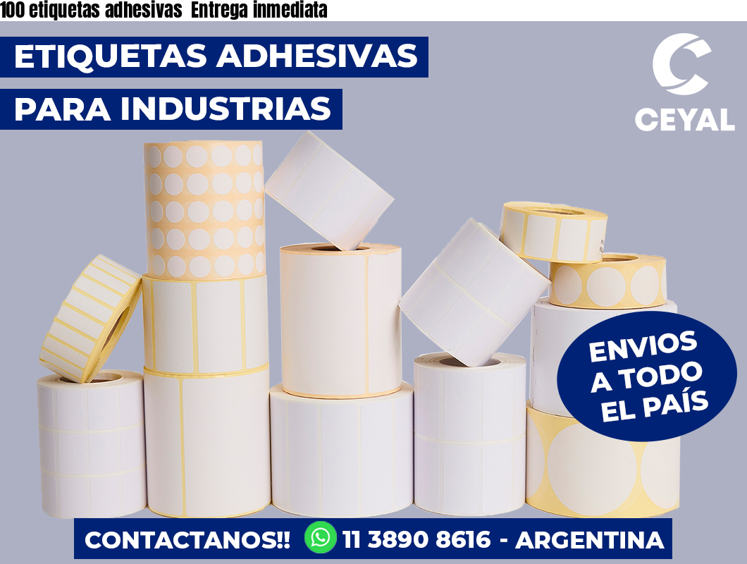 100 etiquetas adhesivas  Entrega inmediata