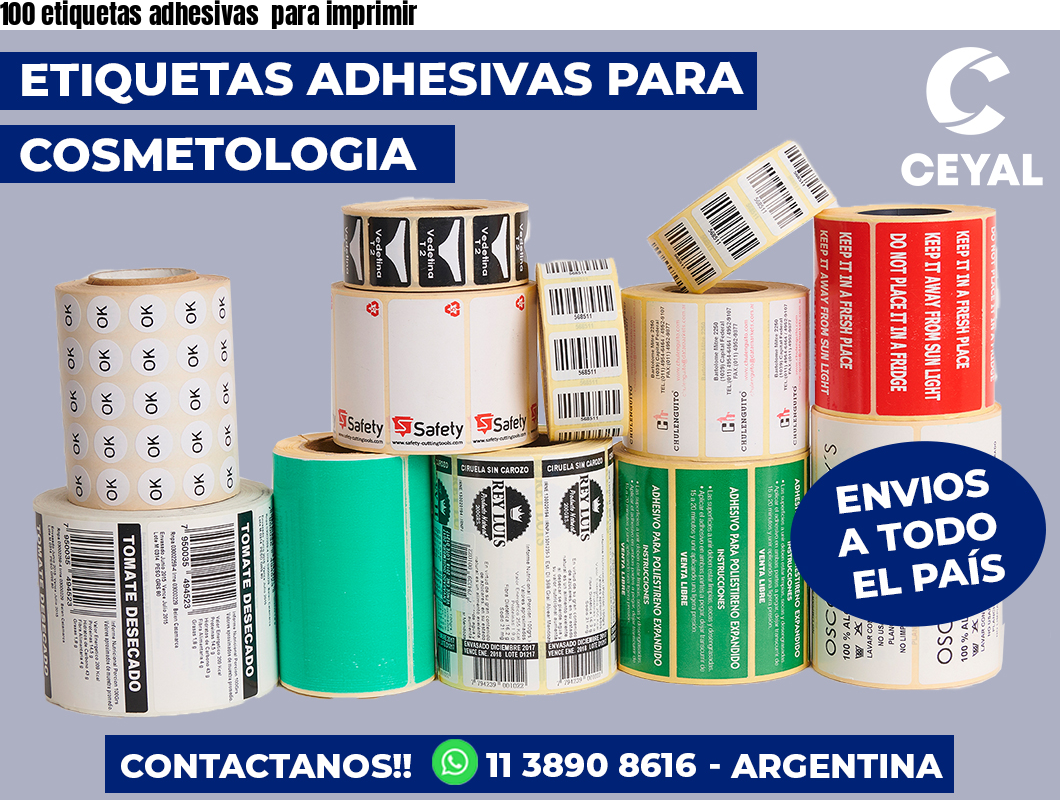 100 etiquetas adhesivas  para imprimir
