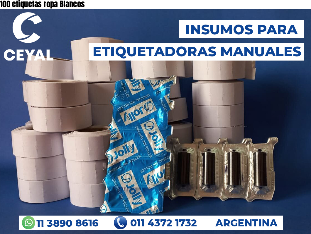 100 etiquetas ropa Blancos