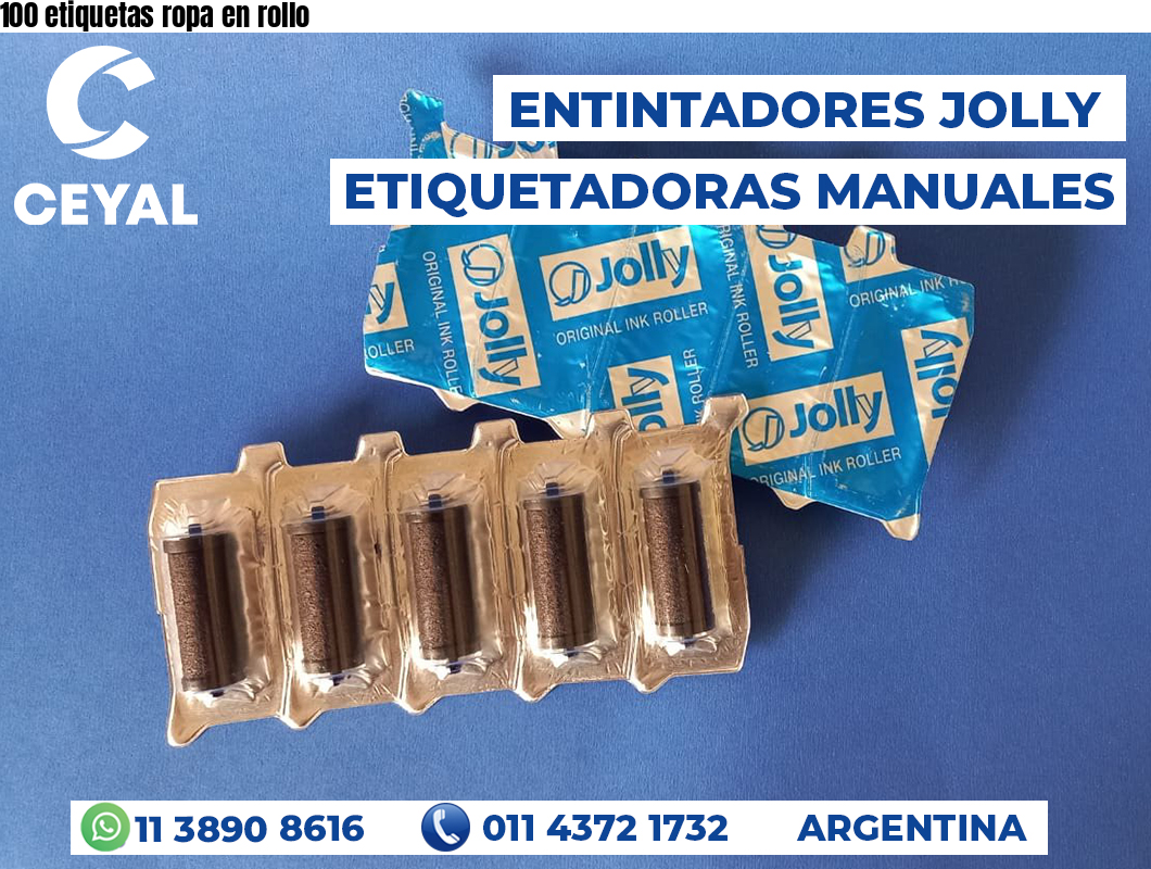 100 etiquetas ropa en rollo