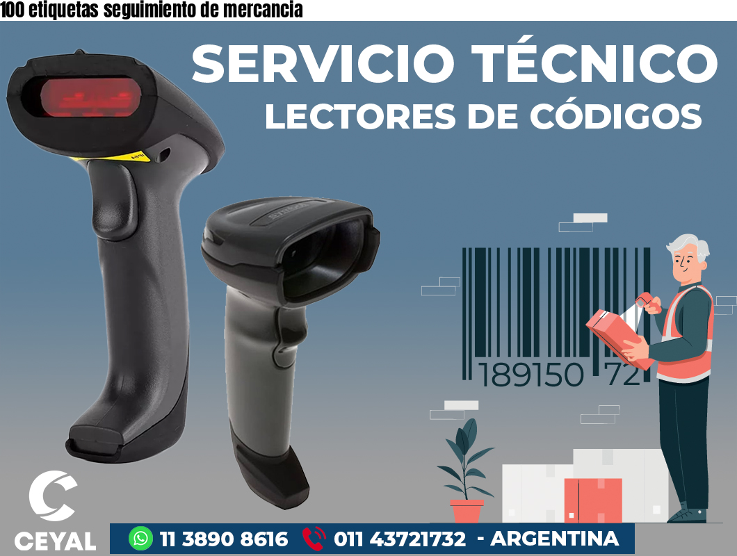 100 etiquetas seguimiento de mercancia
