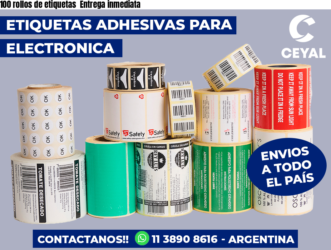 100 rollos de etiquetas  Entrega inmediata