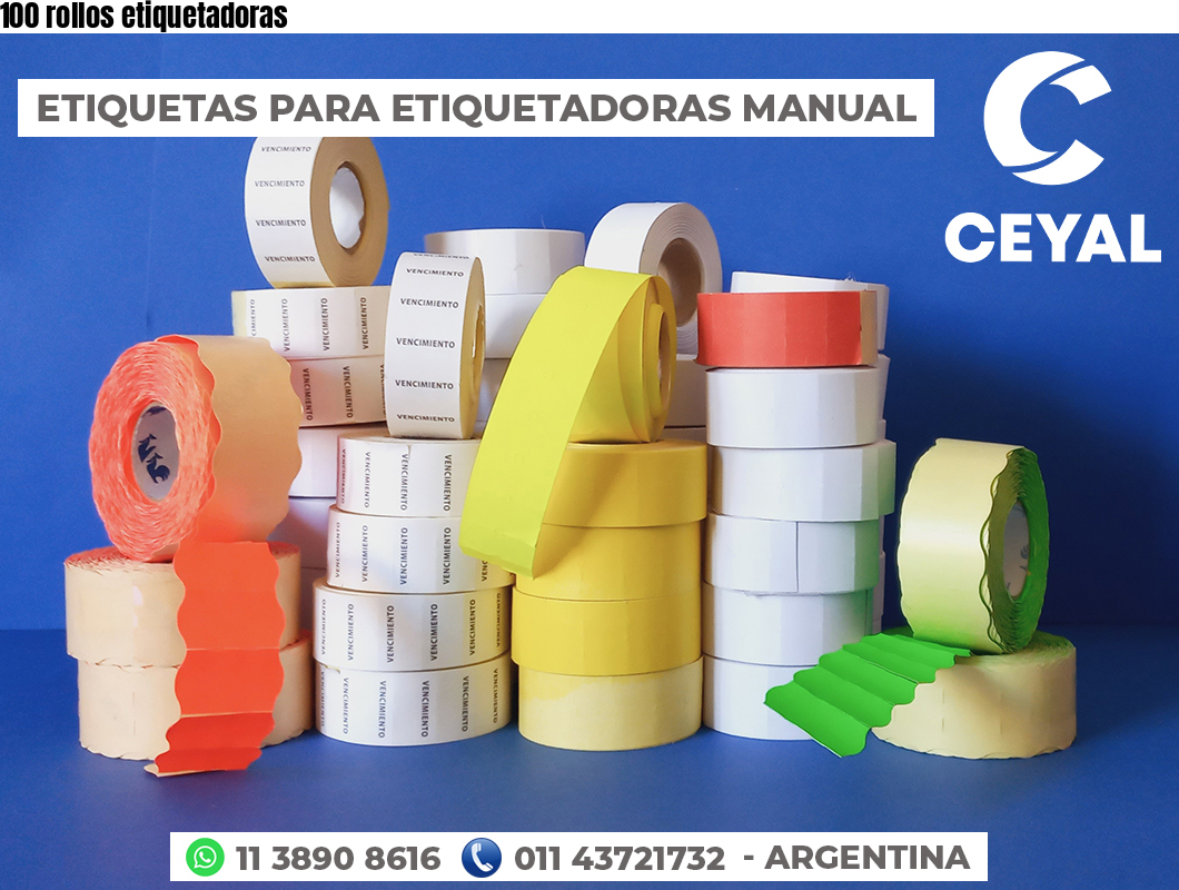 100 rollos etiquetadoras