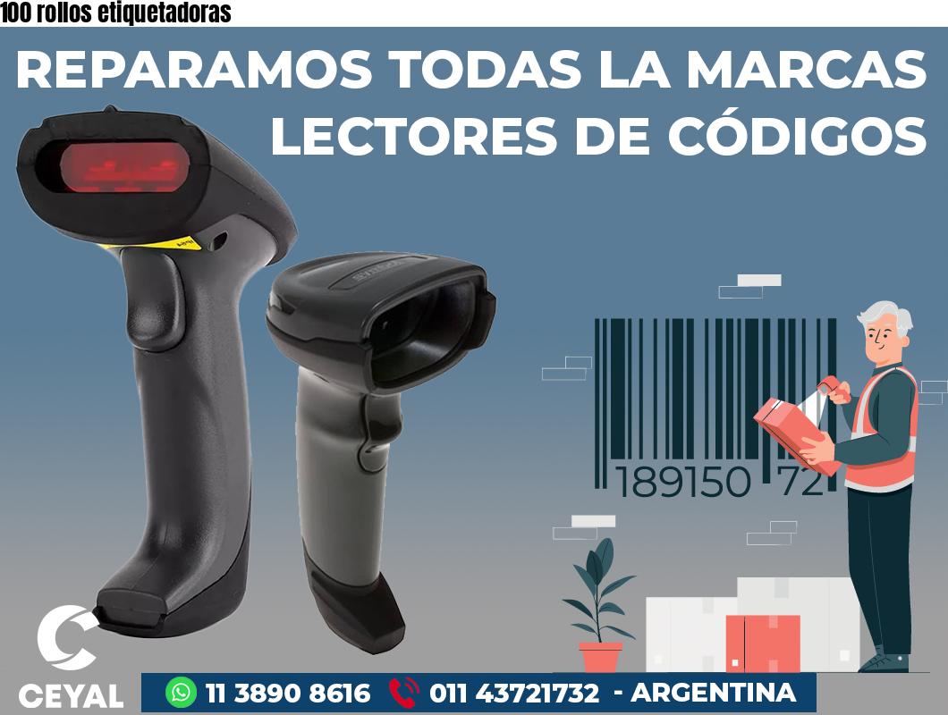 100 rollos etiquetadoras