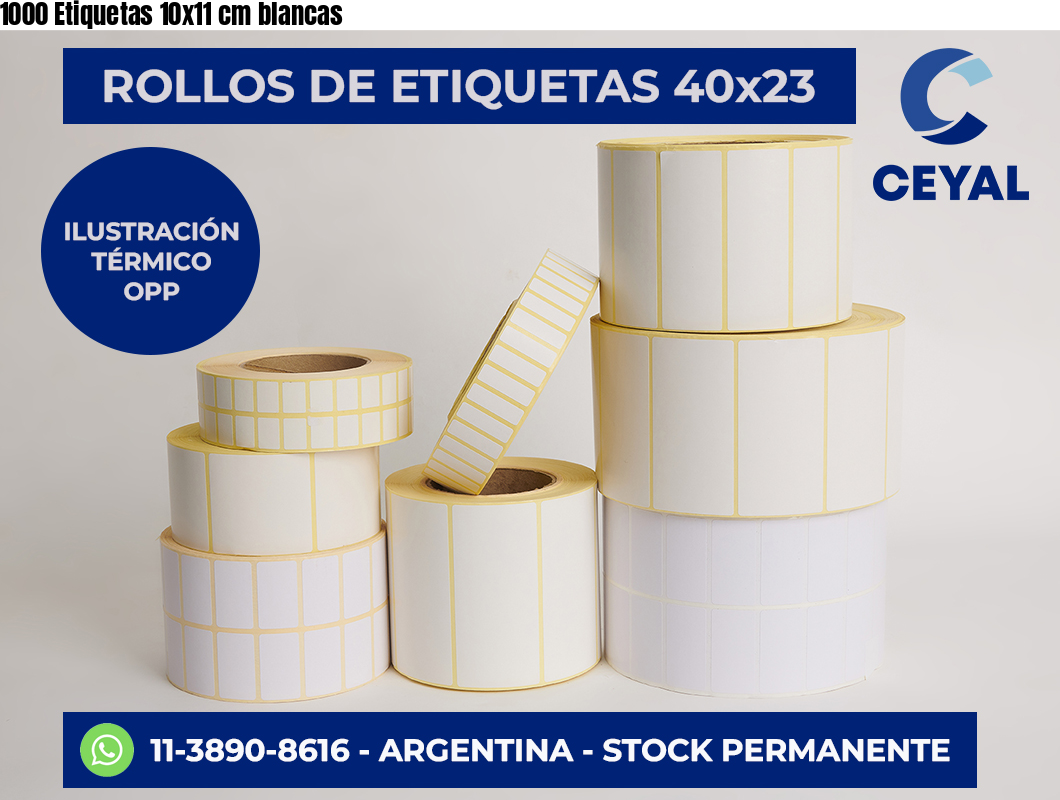 1000 Etiquetas 10×11 cm blancas