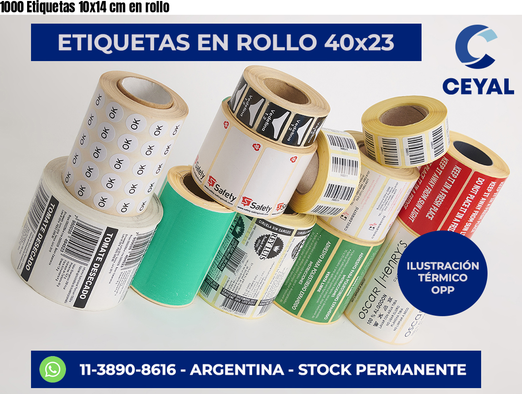 1000 Etiquetas 10×14 cm en rollo