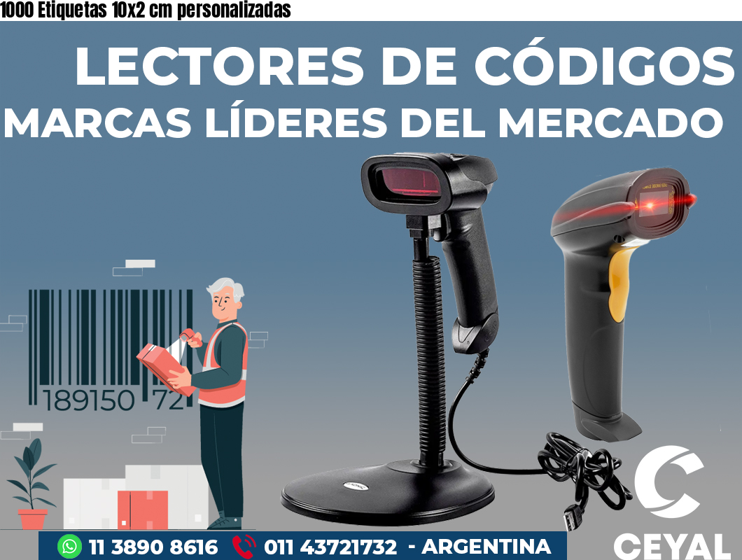1000 Etiquetas 10x2 cm personalizadas