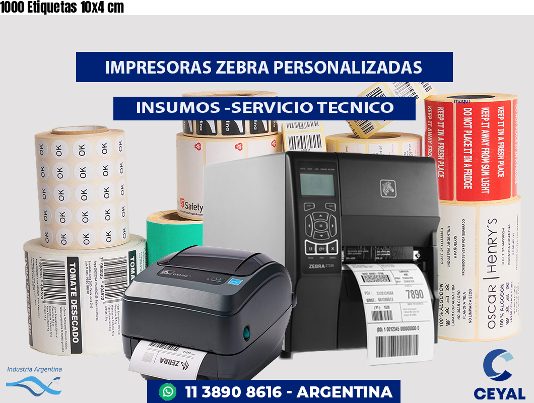 1000 Etiquetas 10x4 cm