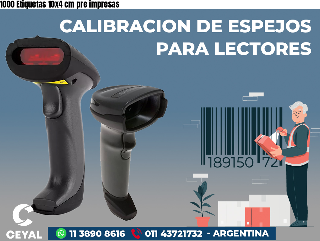 1000 Etiquetas 10x4 cm pre impresas
