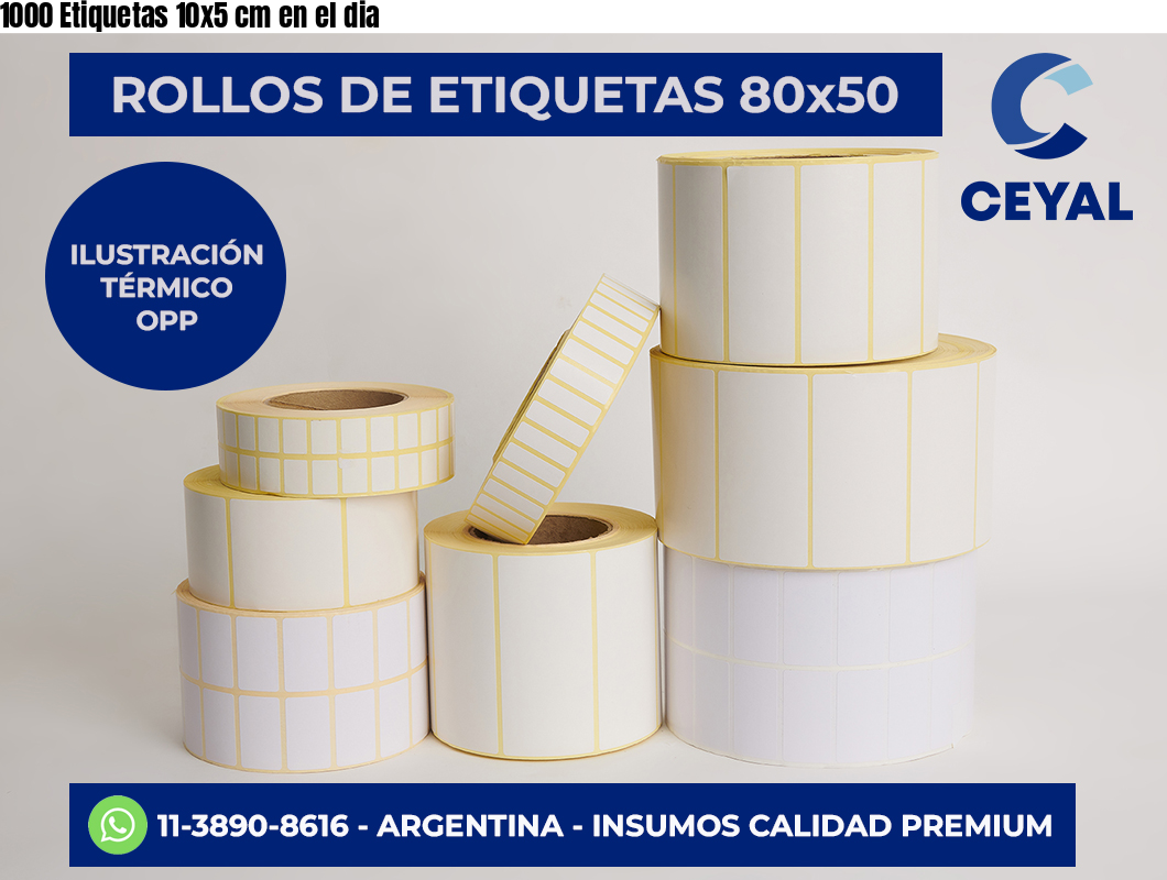 1000 Etiquetas 10×5 cm en el dia