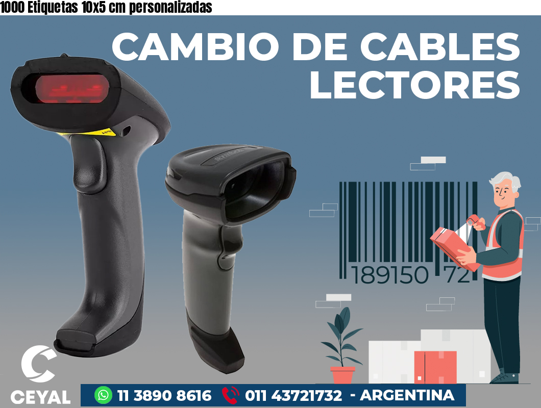1000 Etiquetas 10x5 cm personalizadas