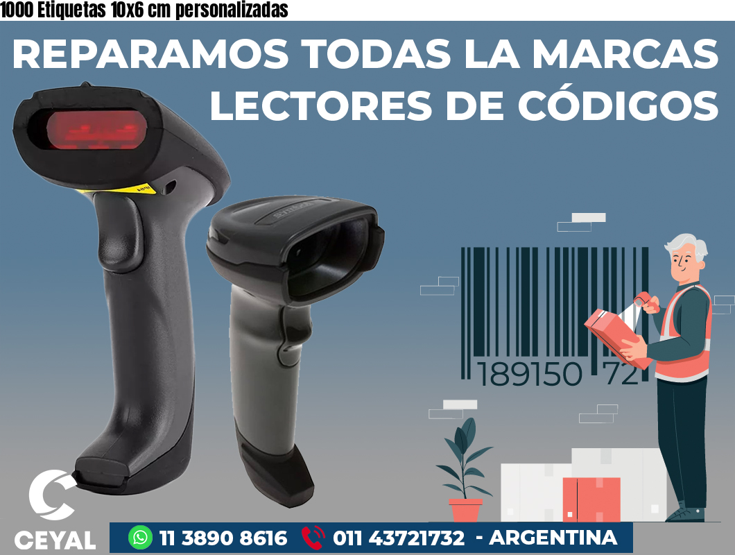 1000 Etiquetas 10x6 cm personalizadas