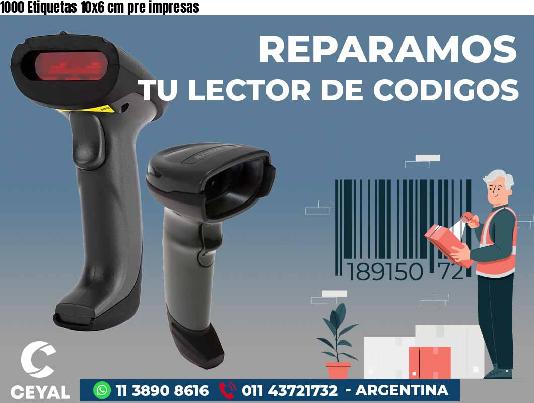 1000 Etiquetas 10x6 cm pre impresas