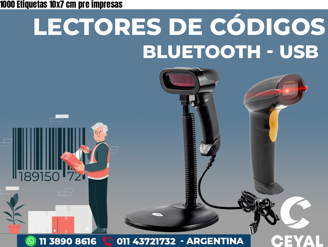1000 Etiquetas 10x7 cm pre impresas