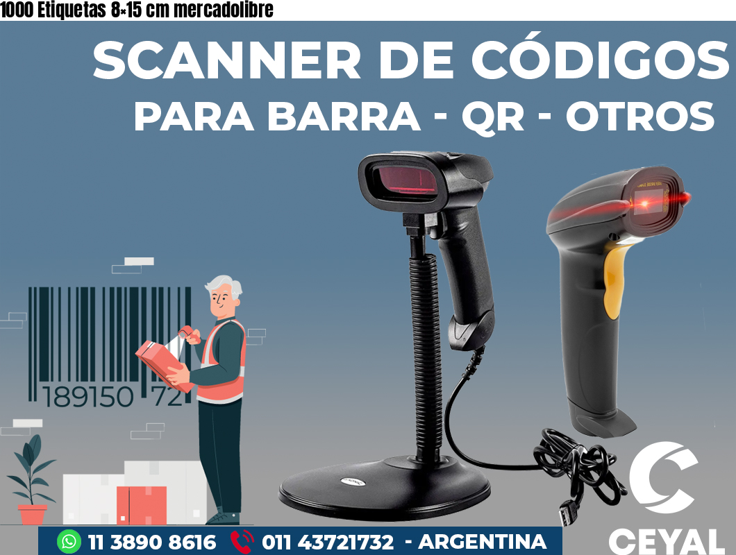 1000 Etiquetas 8×15 cm mercadolibre