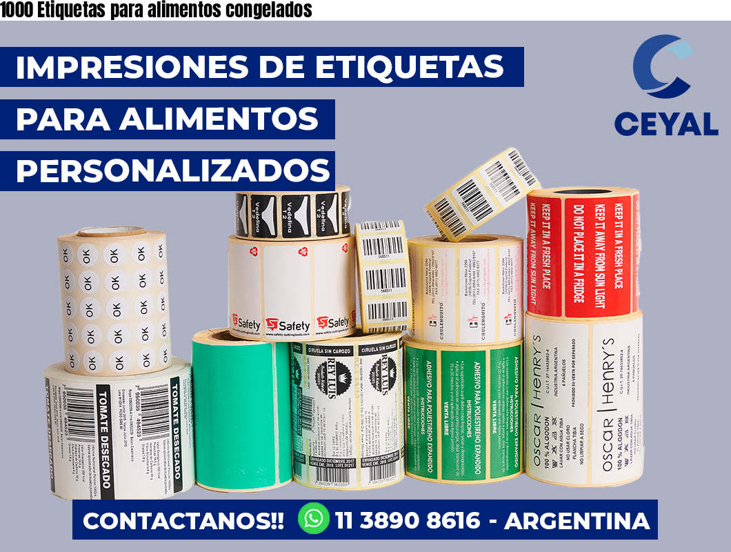 1000 Etiquetas para alimentos congelados
