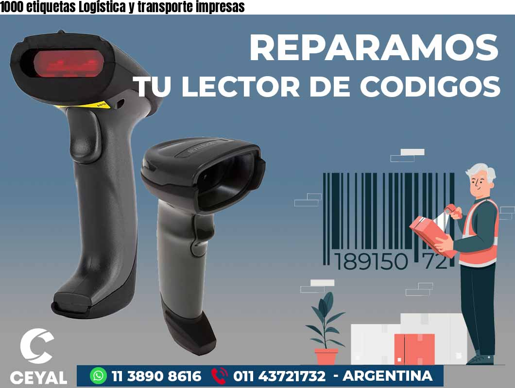 1000 etiquetas Logística y transporte impresas