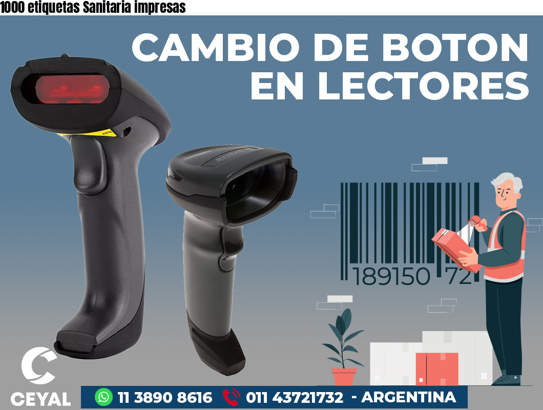1000 etiquetas Sanitaria impresas