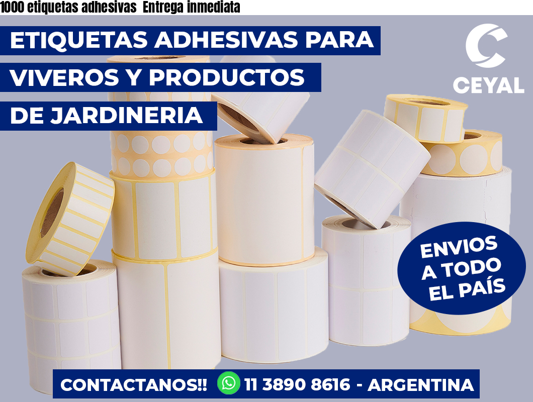 1000 etiquetas adhesivas Entrega inmediata