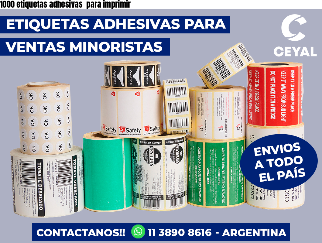 1000 etiquetas adhesivas para imprimir