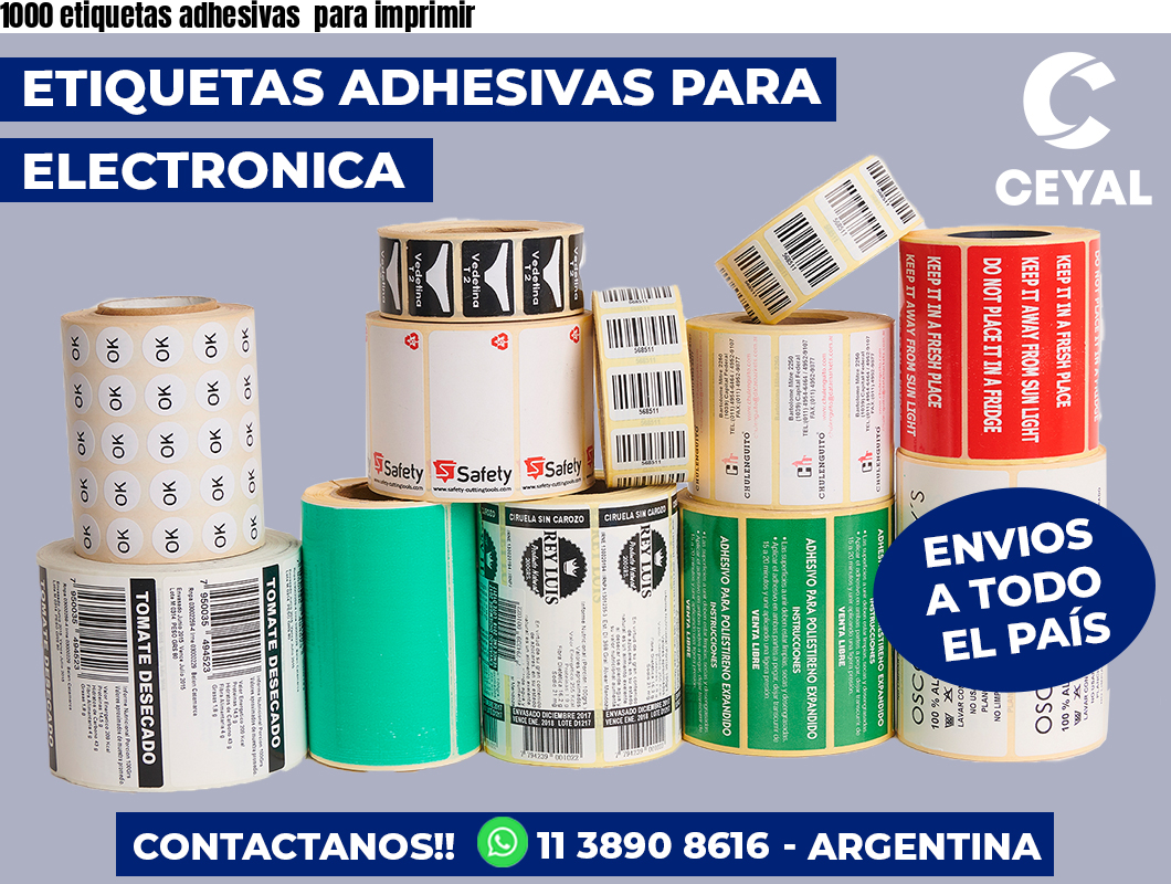 1000 etiquetas adhesivas  para imprimir