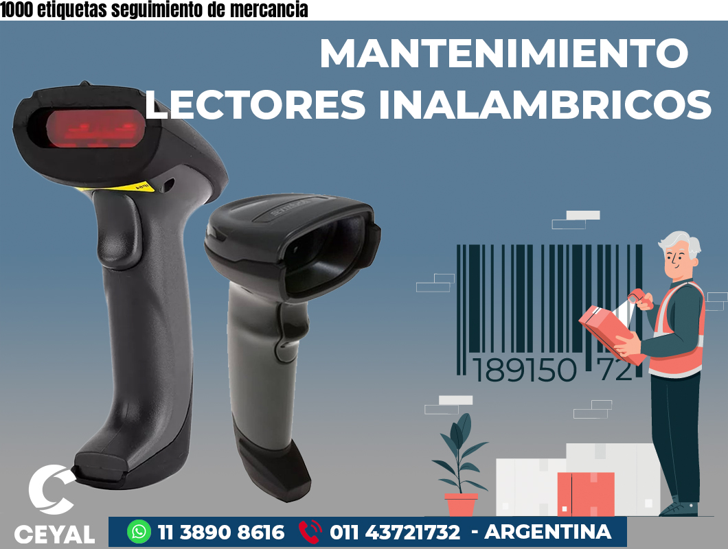 1000 etiquetas seguimiento de mercancia