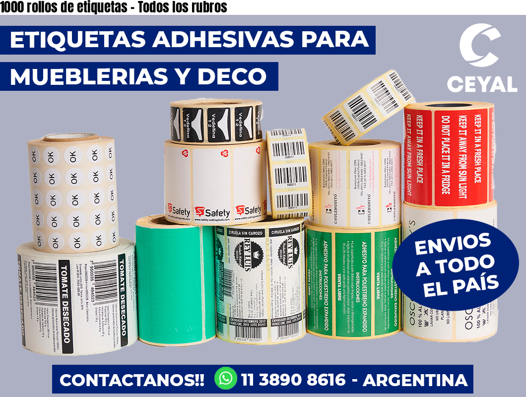 1000 rollos de etiquetas - Todos los rubros
