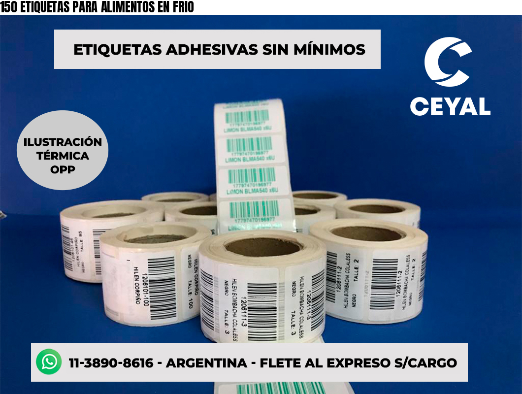 150 ETIQUETAS PARA ALIMENTOS EN FRIO