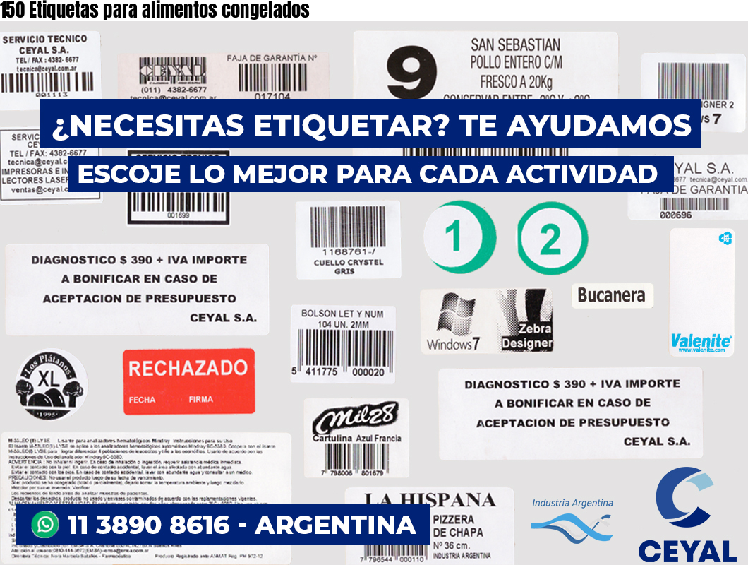 150 Etiquetas para alimentos congelados