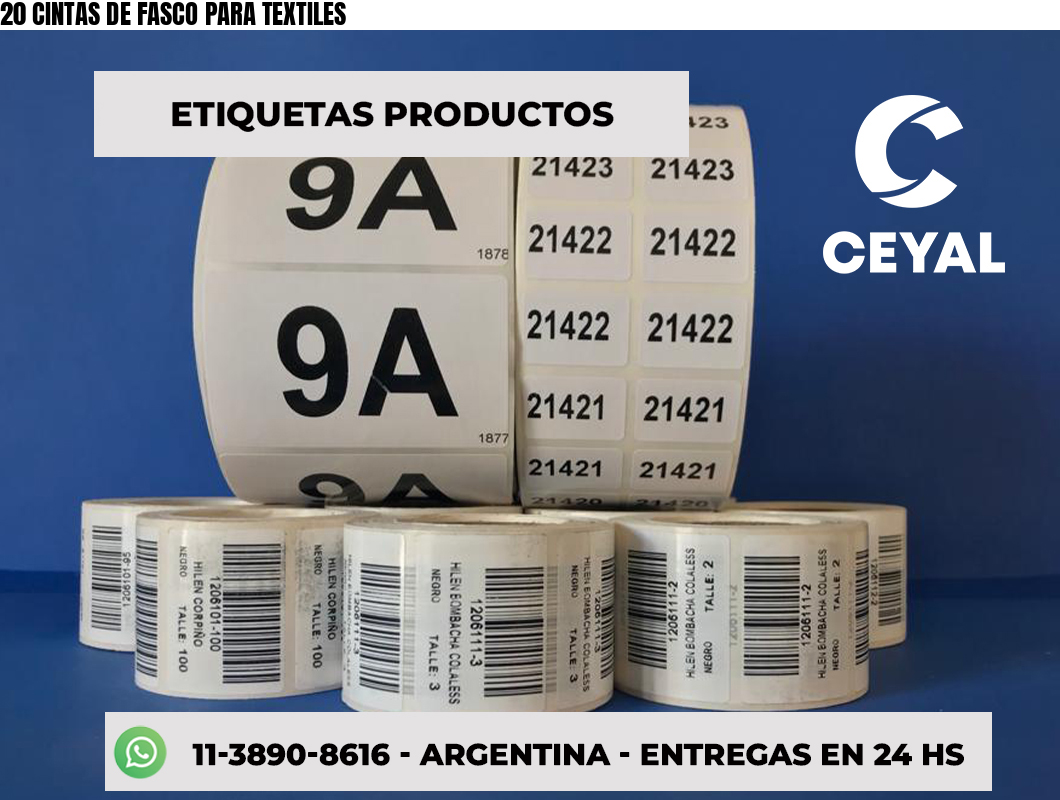20 CINTAS DE FASCO PARA TEXTILES