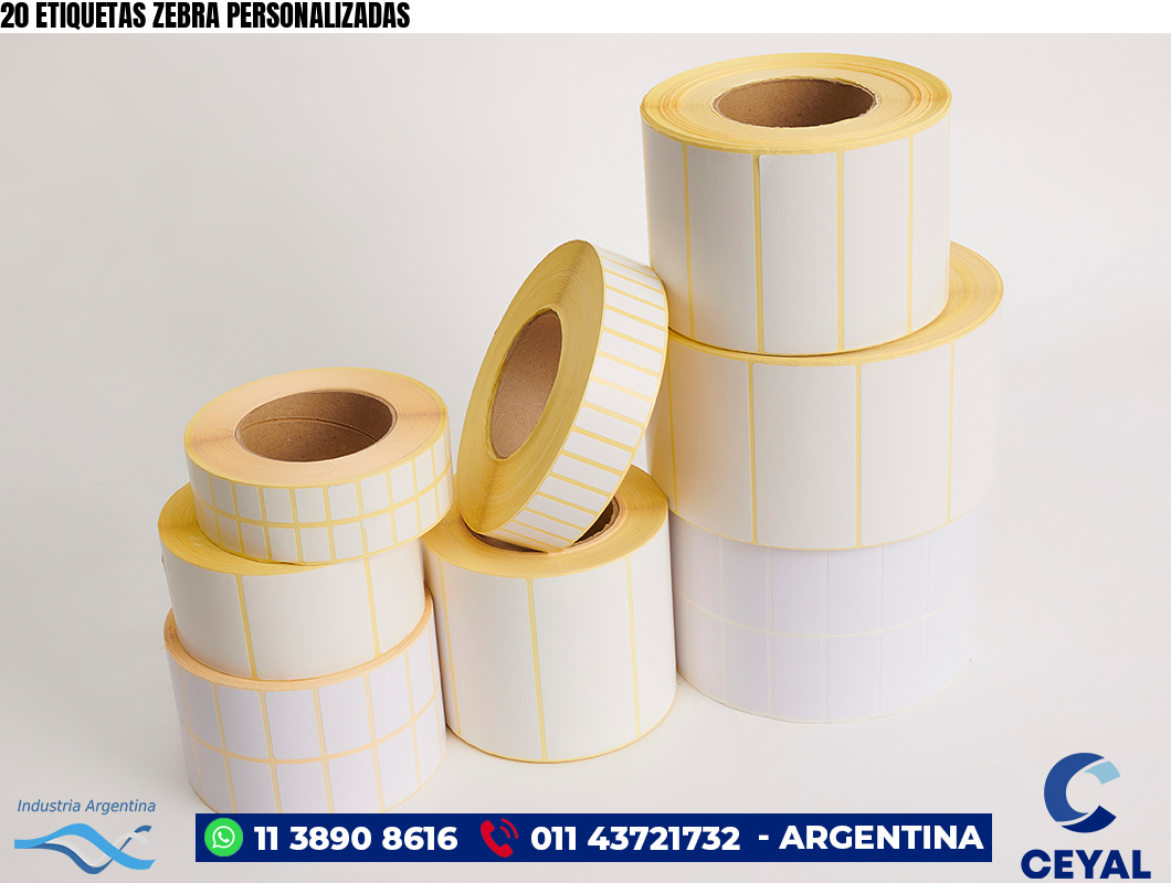 20 ETIQUETAS ZEBRA PERSONALIZADAS