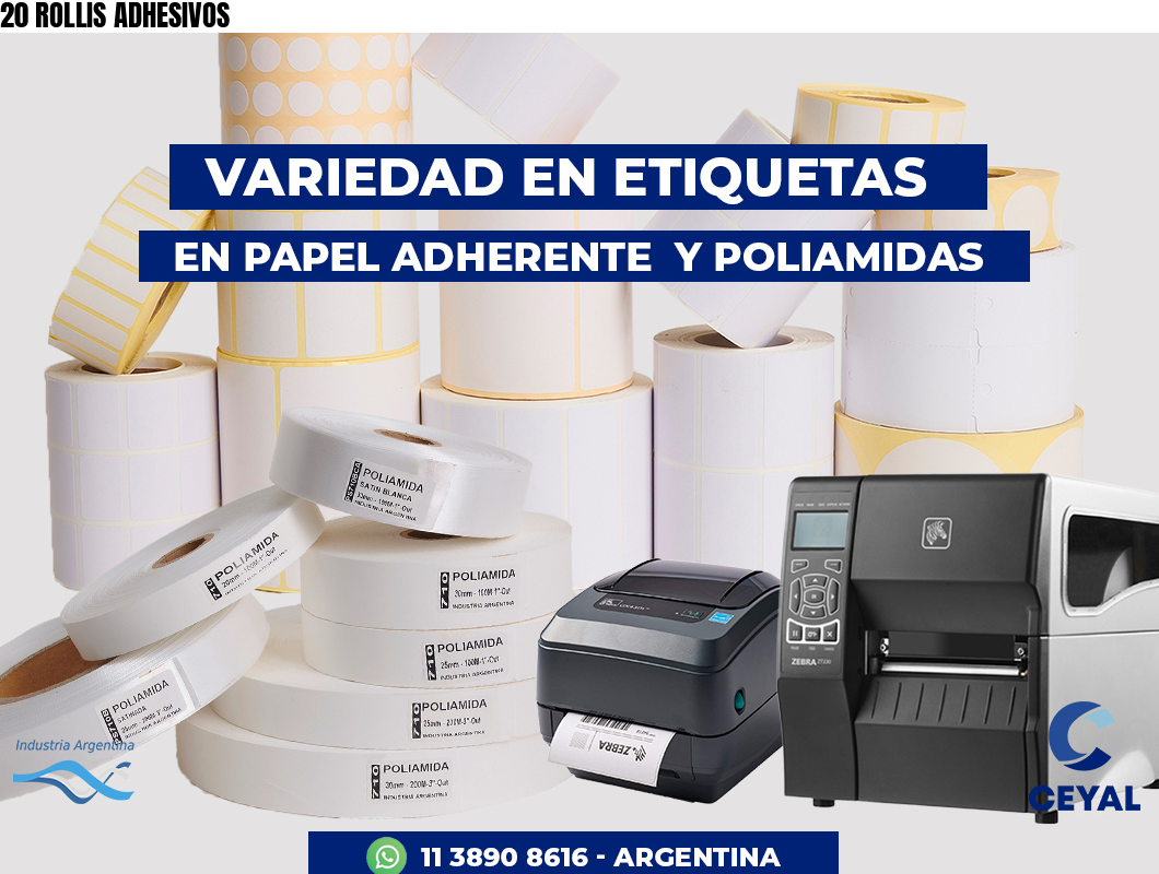 20 ROLLIS ADHESIVOS
