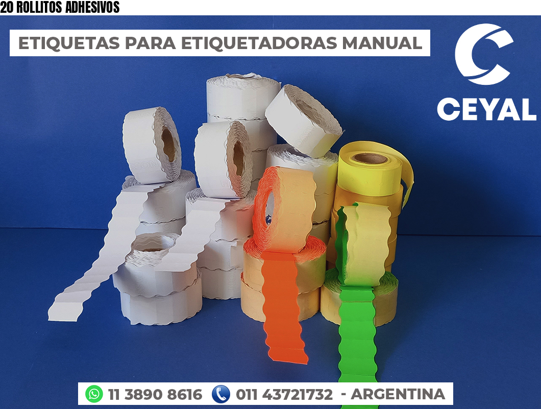 20 ROLLITOS ADHESIVOS