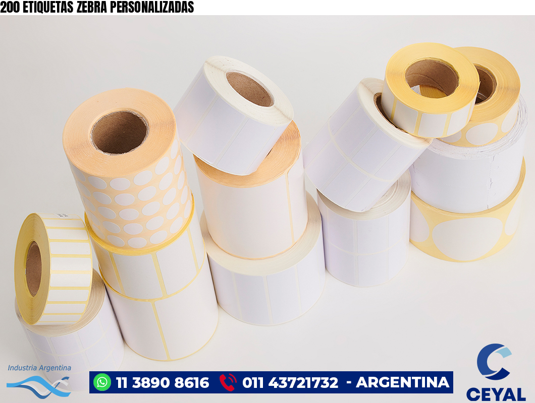 200 ETIQUETAS ZEBRA PERSONALIZADAS